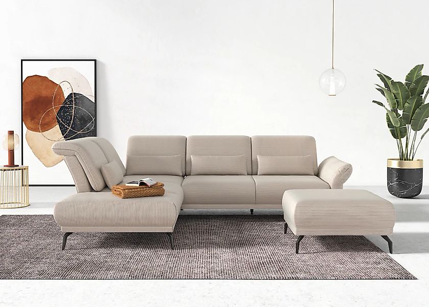 INOSIGN Ecksofa "Coco L-Form", Sitztiefen-, Arm- und Kopfteilverstellung, C günstig online kaufen