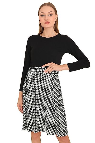 Bongual Midikleid 2-in-1 elegantes Kleid, Hahnentrittmuster, mit Taschen günstig online kaufen