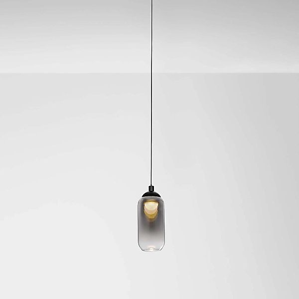 LED Pendelleuchte Kita in Schwarz-transparent und Schwarz 6W 457lm 70mm günstig online kaufen