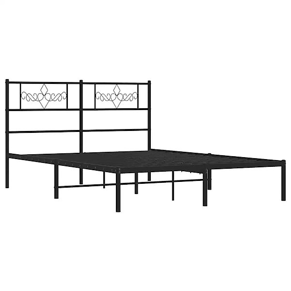 vidaXL Bettgestell mit Kopfteil Metall Schwarz 150x200 cm 355269 günstig online kaufen