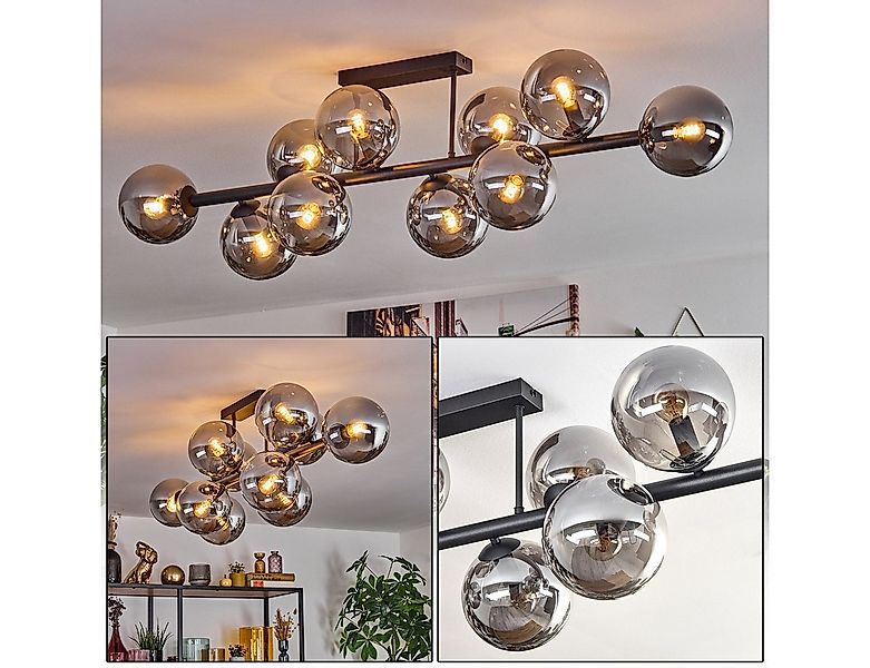 hofstein Deckenleuchte 10-flammige Deckenlampe aus Metall/Glas in Schwarz/R günstig online kaufen