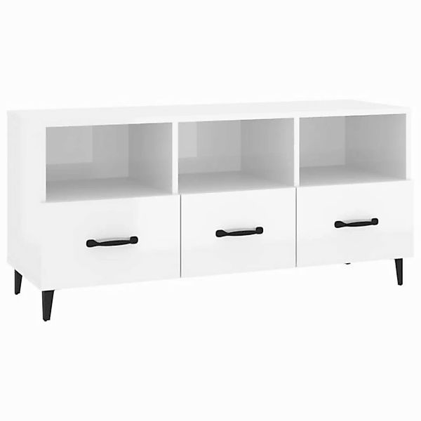 vidaXL TV-Schrank TV-Schrank Hochglanz-Weiß 102x35x50 cm Holzwerkstoff (1-S günstig online kaufen