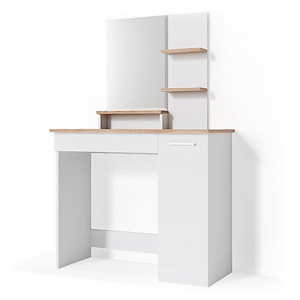 Vicco Schminktisch Julia, Weiß/Sonoma, 90 cm günstig online kaufen