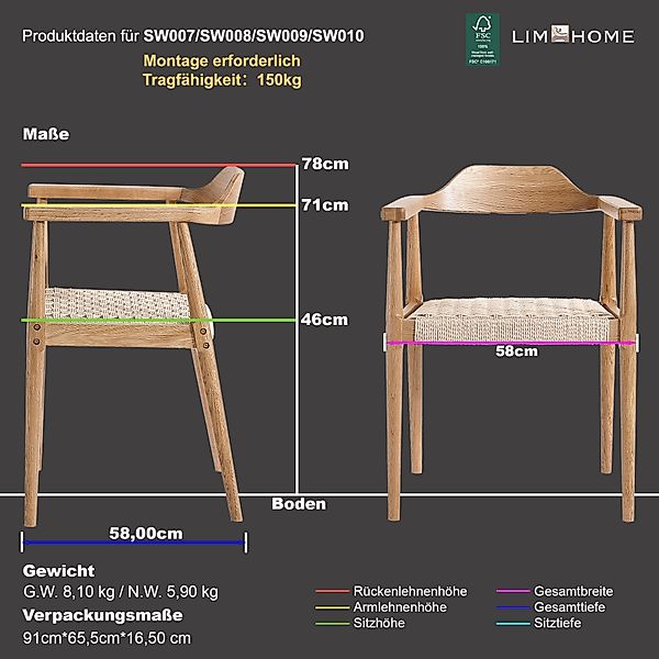 LIM HOME Esszimmerstuhl SW010 (Packung, 1 günstig online kaufen