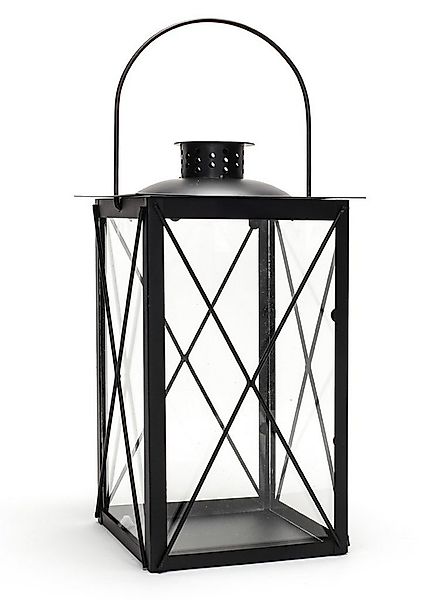 Levandeo® Kerzenlaterne, Laterne aus Metall schwarz - Windlicht Metalllater günstig online kaufen