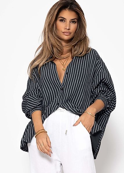 SASSYCLASSY Longbluse Musselin Bluse mit hellen günstig online kaufen