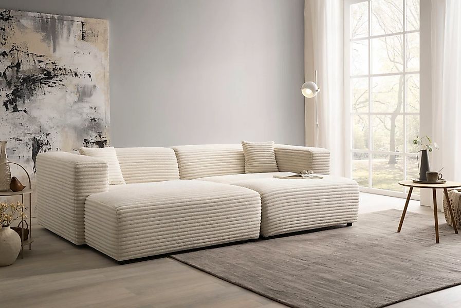 andas Polsterecke "BAKELS, Ecksofa-Set mit Hocker, L-Form mit Schlaffunktio günstig online kaufen