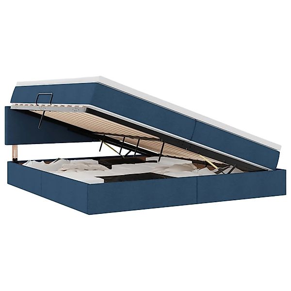 vidaXL Stauraumbett mit Matratze Blau 200 x 200 cm Holzwerkstoff 3370472 günstig online kaufen