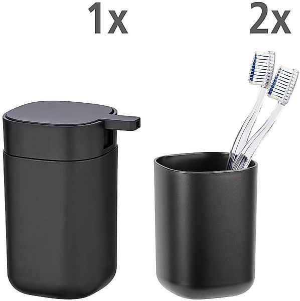 WENKO Badaccessoire-Set Davos, Set, 2 tlg., bestehend aus Seifenspender, 2x günstig online kaufen