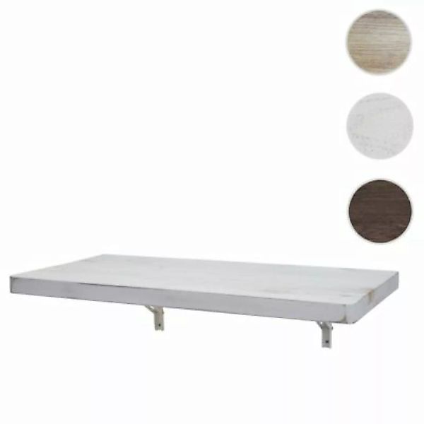 HWC Mendler Wandtisch klappbar, Massiv-Holz 120x60cm weiß günstig online kaufen