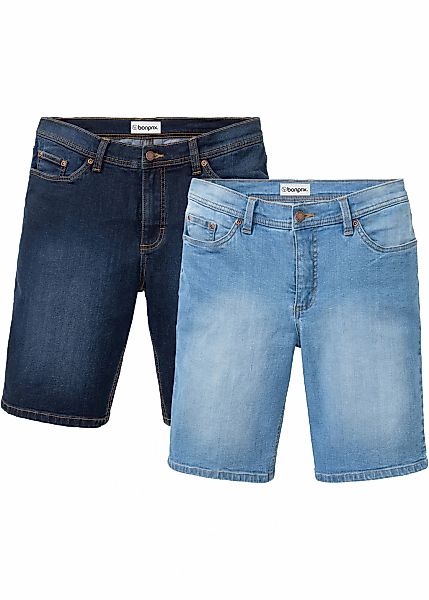bonprix Bermudas mit Elasthan-Anteil, im Straight Fit, mit Used-Effekten günstig online kaufen