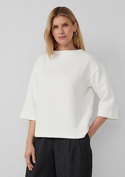 s.Oliver 3/4 Arm-Pullover Sweatshirt Strukturiertes Sweatshirt im Relaxed F günstig online kaufen