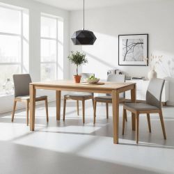 Echtholztisch aus Eiche Massivholz Kopfauszug günstig online kaufen