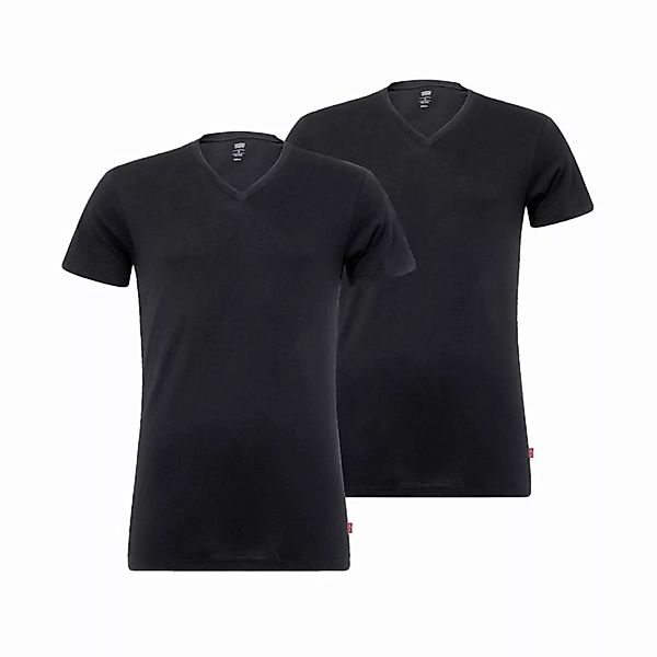 LEVI'S Herren T-Shirts, 2er Pack - V-Ausschnitt, Kurzarm, einfarbig günstig online kaufen