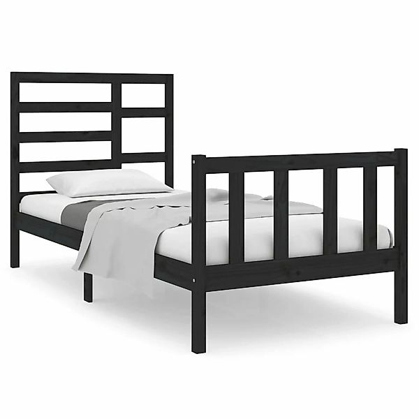 Vidaxl Massivholzbett Schwarz 75x190 Cm 2ft6 Small Single günstig online kaufen