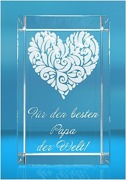 Dekofigur 3D Glasquader I Motiv: Verziertes günstig online kaufen