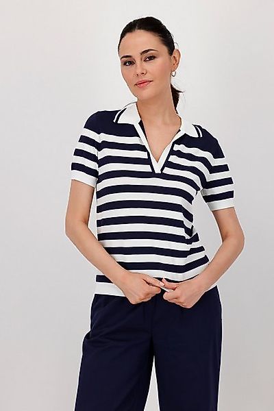 Monari Polokragenpullover Pullover Polo Ringel Mit Rundhalsausschnitt günstig online kaufen