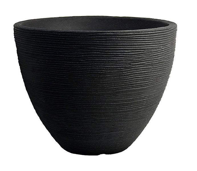 Spetebo Blumentopf Rillen Blumenkübel M rund 39 x 31 cm anthrazit (Stück, 1 günstig online kaufen