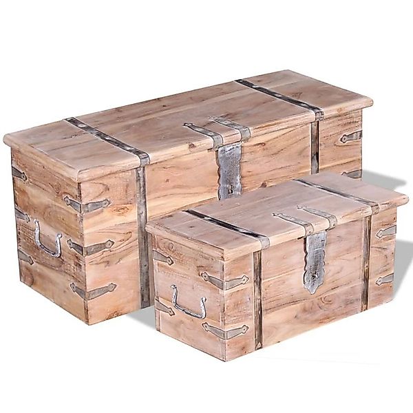 vidaXL Aufbewahrungsbox Zweiteiliges Aufbewahrungstruhen Set nholz günstig online kaufen