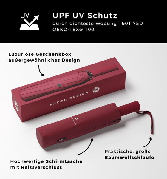 Sapor Design Taschenregenschirm ICONIC, sturmfest, Anti-Bruch günstig online kaufen