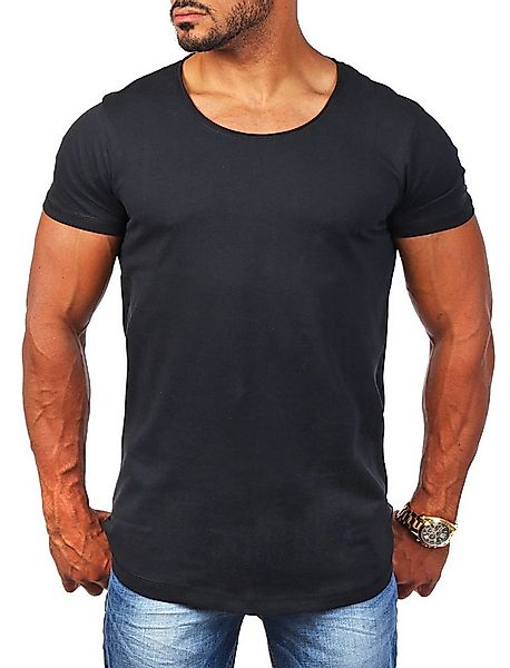 Young & Rich T-Shirt Herren Uni Basic rundhals Ausschnitt vintage Look Unte günstig online kaufen