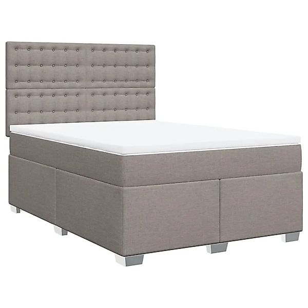 vidaXL Boxspringbett mit Matratze Taupe 140x190 cm Stoff 3290501 günstig online kaufen