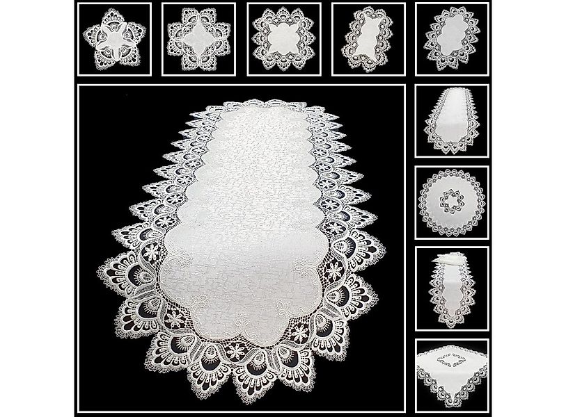 Brilliant Tischdecke Spitze "8139" Weiss, Jacquardgewebe günstig online kaufen