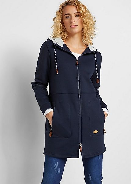 bonprix Kapuzensweatjacke mit Kapuze, aus Baumwollmischung, mit 2-Wege-Reiß günstig online kaufen