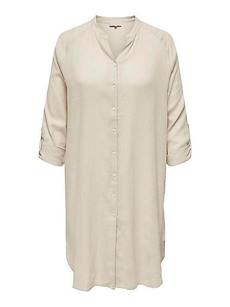 ONLY CARMAKOMA Shirtkleid Leinen Blusenkleid Plus Size Basic Long Dress (kn günstig online kaufen