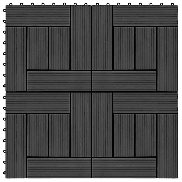 Terrassenfliesen 11 Stück Wpc 30 X 30 Cm 1 Qm Schwarz günstig online kaufen
