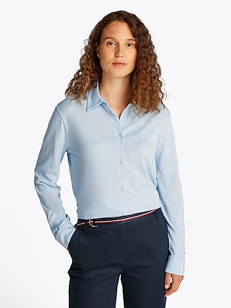 Tommy Hilfiger Klassische Bluse "CASUAL BTN DOWN SHIRT LS" mit Metalllabel günstig online kaufen