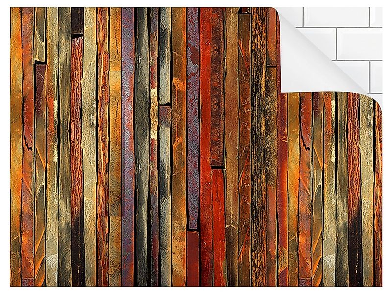 Bilderdepot24 Küchenrückwand braun dekor Holzoptik Vintage Shabby Muster Br günstig online kaufen