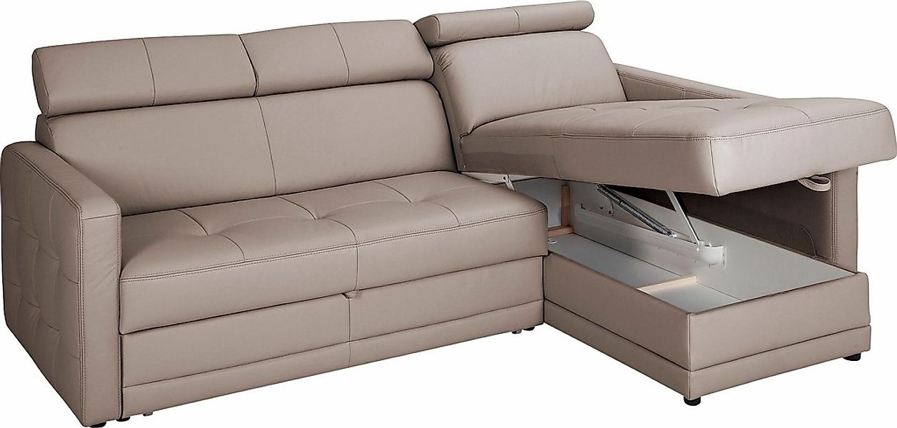 exxpo - sofa fashion Ecksofa "Arles, Federkern, zeitlos, Breite 225cm, L-Fo günstig online kaufen