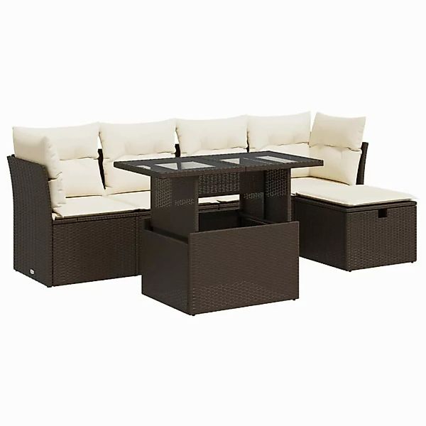 vidaXL Gartenlounge-Set 6-tlg. Garten-Sofagarnitur mit Kissen günstig online kaufen