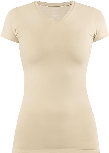 normani Kurzarmshirt Figurbetontes T-Shirt mit V-Ausschnitt günstig online kaufen