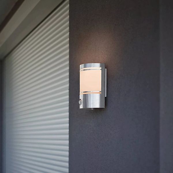 Außenwandlampe Cerno, Bewegungsmelder, Edelstahl günstig online kaufen