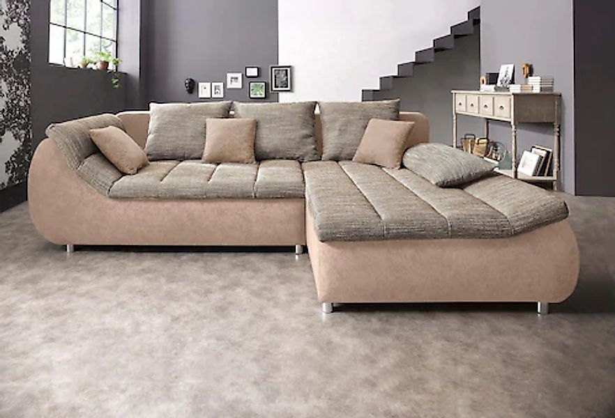 Home affaire Ecksofa »Imola, bequem, aktuelle Steppung im Sitz, L-Form, Bre günstig online kaufen