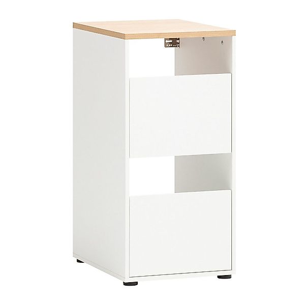 Lomadox Mehrzweckschrank STOBY-80 Wäscheschrank weiß Eiche günstig online kaufen