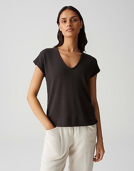 OPUS Kurzarmshirt SIRUKUS Boxy Fit in Feinstrick Optik günstig online kaufen