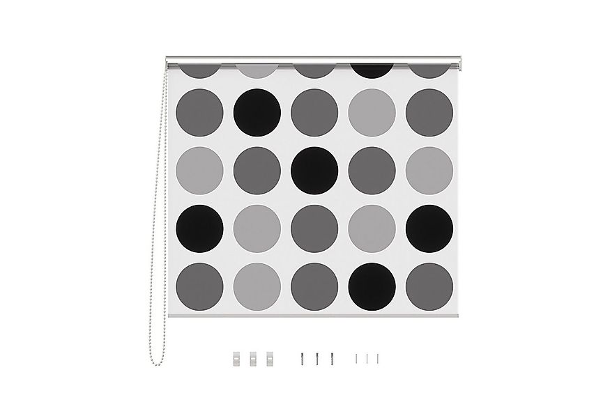 Aquabad® Duschrollo Vaskaflex Badewannenrollo Breite 100 cm, Muster: Kreise günstig online kaufen