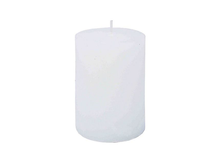 B&S Stumpenkerze Rustikkerze durchgefärbt weiß 10 x Ø 7 cm günstig online kaufen