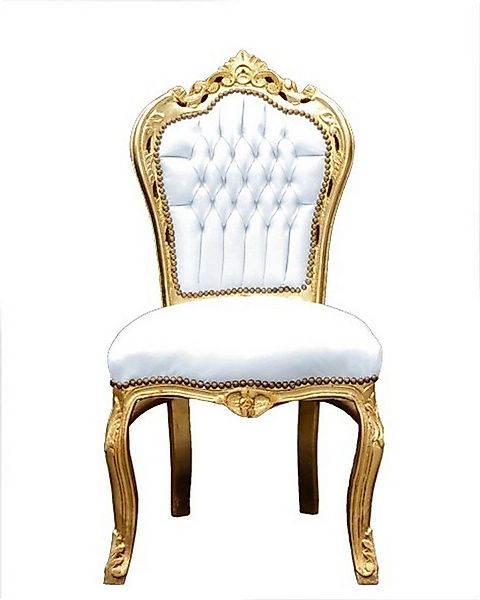 Casa Padrino Esszimmerstuhl Barock Esszimmer Stuhl Weiß / Gold - Möbel Anti günstig online kaufen