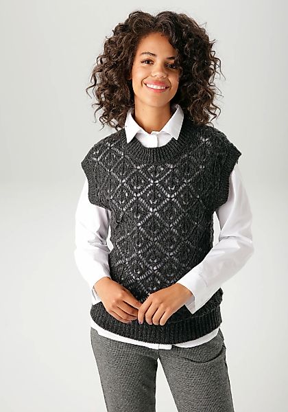 Aniston CASUAL Pullunder, mit trendigem Ajour-Strick-Muster - NEUE KOLLEKTI günstig online kaufen