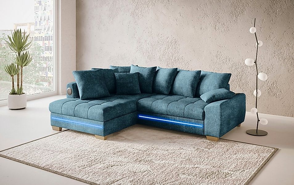 Mr. Couch Ecksofa »Nikita II, L-Form«, mit Kaltschaum, RGB-LED, Soundsystem günstig online kaufen