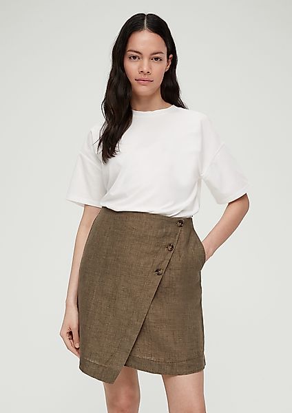 s.Oliver Minirock Leinenrock mit asymmetrischer Knopfleiste günstig online kaufen