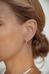 Hey Happiness Paar Ohrstecker Doppelt Kristalle, günstig online kaufen