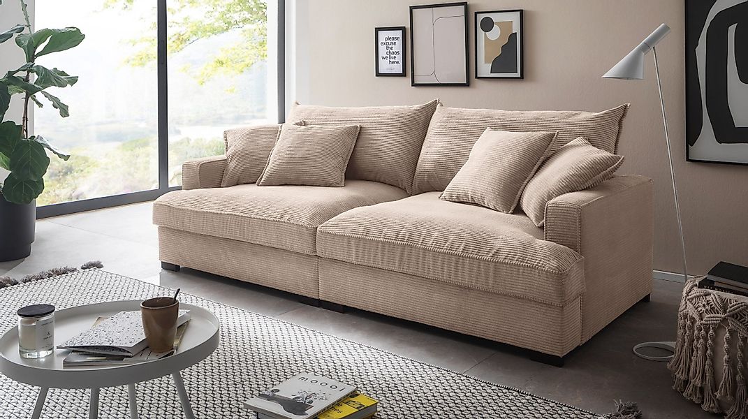Massivart® Big-Sofa TRIBECCA Cord beige 242 günstig online kaufen