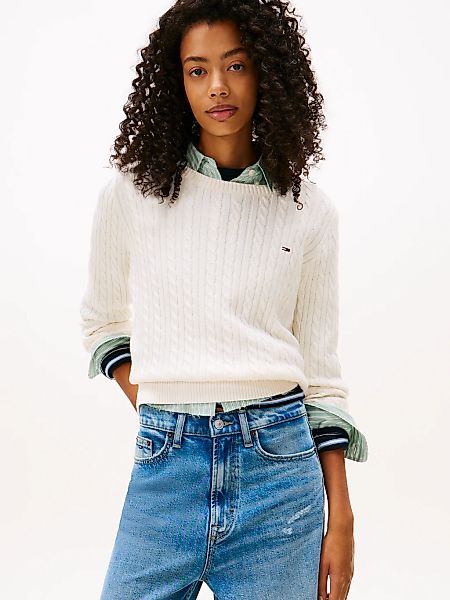 Tommy Jeans Strickpullover "TJW CABLE ESSENTIAL SWEATER", mit Zopfmuster günstig online kaufen