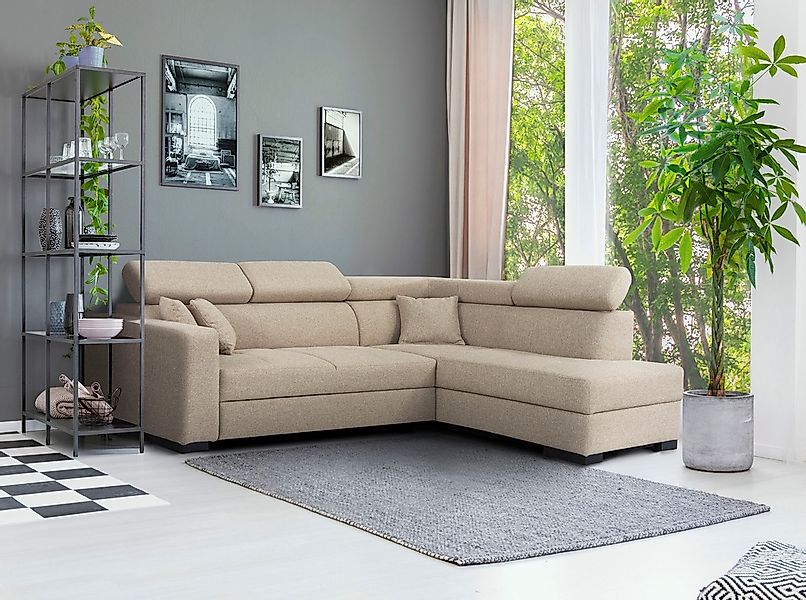 Home affaire Ecksofa »Tulio L-Form«, wahlweise mit Bettfunktion und Bettkas günstig online kaufen