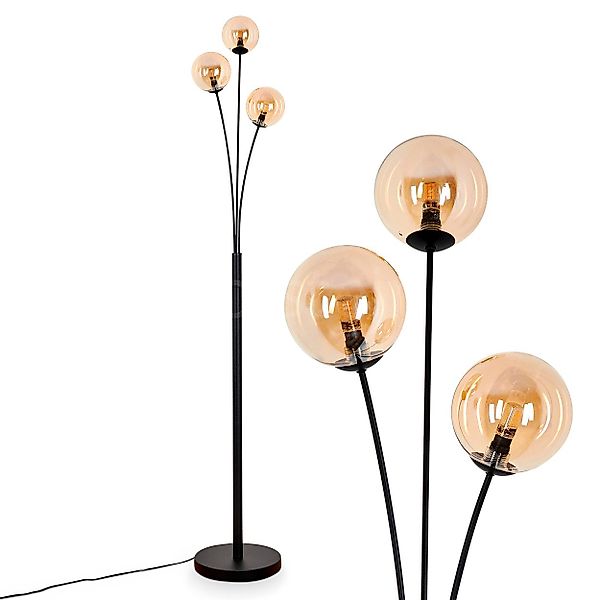 hofstein Stehlampe Stehlampe aus Metall/Riffelglas in günstig online kaufen